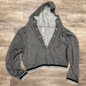 Gray Crop Top Long Sleeve